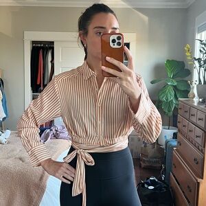 Free People cropped button up